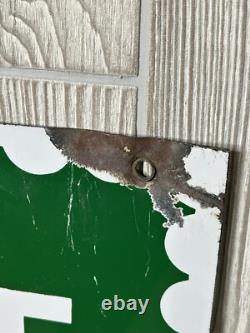 Vintage 1952 S & H Green Stamps Double Sided Heavy Porcelain Sign 20x28