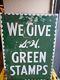 Vintage 1952 S & H Green Stamps Double Sided Heavy Porcelain Sign (20 X 28)
