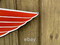 Vintage 1953 Mobil Gas Red Pegasus Horse Porcelain Metal Sign XL Double Sided