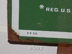 Vintage 1956 S & H Green Stamp Double Sided Metal Sign