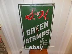 Vintage 1956 S & H Green Stamp Double Sided Metal Sign