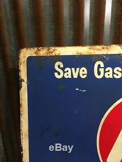 Vintage 1958 Ac Spark Plugs Double Sided Flanged Advertising Gas Station Sign