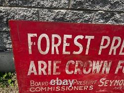 Vintage 1960's Hand Painted Double Sided Wood Cook County Forest Preserve Sign