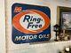 Vintage 1960's Ring-free Motor Oils Double Sided Metal Sign Macmillan Dl