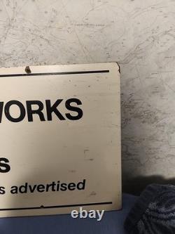 Vintage 1960s Wells Lamont Double Sided Composite Hanging Sign Donkey Icon 48x12