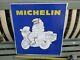Vintage 1970s Michelin Bibendum Motorcycle Metal Double Sided Sign 19 X 18