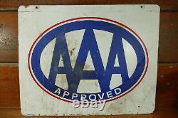 Vintage 1982 AAA Approved Double Sided Metal Advertising Sign 30 x 24