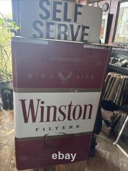 Vintage 1986 Large Metal Double Sided Figural Winston Cigarettes Pack Sign