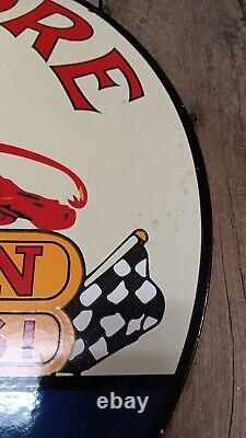Vintage 24 inch Double Sided Gilmore The Red Lion Repop Oil Sign