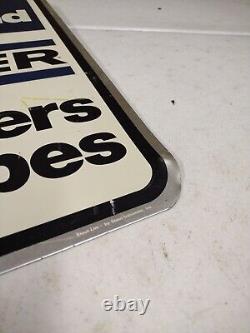 Vintage 24x18 Walker Mufflers & Pipes Double Sided Sign & L Bracket Stout Ind