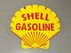 Vintage 25 Shell Double Sided Porcelain Sign Car Gas Truck Gasoline Oil