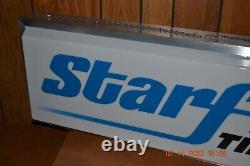 Vintage 3' x 1' Double Sided Lighted Hanging Starfire Tires Gas Oil Sign