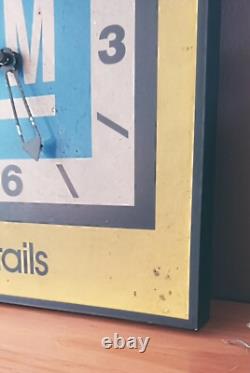 Vintage 60s 70s Original GM Dealership Sign Clock Display Double Sided Chevrolet