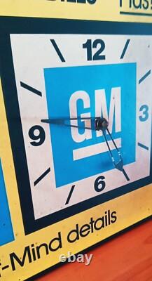Vintage 60s 70s Original GM Dealership Sign Clock Display Double Sided Chevrolet