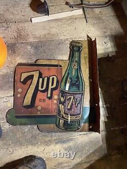 Vintage 7 up Double Sided advertising sign
