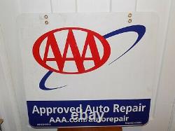 Vintage AAA Approved Auto Repair Double Sided Metal Sign