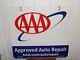 Vintage Aaa Approved Auto Repair Double Sided Metal Sign