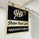 Vintage Aaa Approved Lodging Double Sided Gas Oil Sign With Bracket 26x24