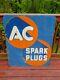 Vintage Ac Spark Plug Fuel Pump Sign Gas Station Oil Can Double Sided Auto Steel