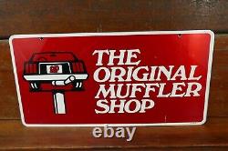 Vintage AP Muffler Shop Gas Oil Station Double Sided Metal Advertising Sign 24