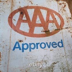 Vintage Aaa Approved Auto Repair Double Sided Metal Advertising Sign Vgc