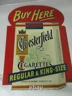 Vintage Advertising Chesterfield Tin Sign Store Double Sided Flanged M-142