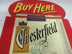 Vintage Advertising Chesterfield Tin Sign Store Double Sided Flanged M-142