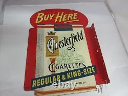 Vintage Advertising Chesterfield Tin Sign Store Double Sided Flanged M-142