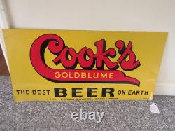 Vintage Advertising Cook's Beer Tin Double Sided Sign Wall Sign 729-l