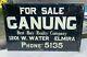 Vintage Advertising Ganung Real Estate Double Sided Metal Flange Sign Elmira Ny