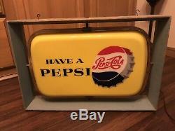 Vintage Advertising HAVE A PEPSI DOUBLE SIDED 1950s Diner Light All Original