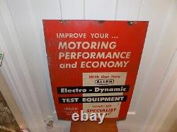 Vintage Allen Tune-Up Center Double Sided Heavy Metal Sign