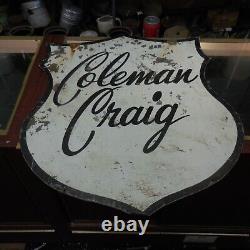 Vintage Antique Coleman Craig Funeral Home Double Sided Sign Batesville, Ms EPSP