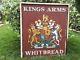 Vintage Antique English Pub Kings Arms Double Sided Hand Painted Sign