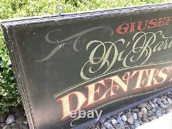 Vintage Antique Style Wooden Trade Sign Handpainted Dentist & MILL Double Sided