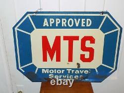 Vintage Approved Motor Travel Services Double Sided Sign