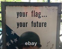 Vintage Army Recruiting Metal Sign Your Glad Your Future Double Sided Vietnam 67