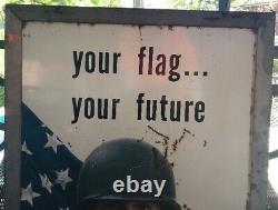 Vintage Army Recruiting Metal Sign Your Glad Your Future Double Sided Vietnam 67