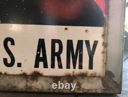 Vintage Army Recruiting Metal Sign Your Glad Your Future Double Sided Vietnam 67