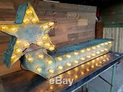 Vintage Arrow Lighted Marquee Sign Double Sided
