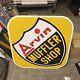 Vintage Arvin Mufflers Double Sided Painted Metal Not Porcelain Advertising Sign