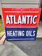 Vintage Atlantic Refining Heating Oils Double Sided Porcelain Sign Advertising