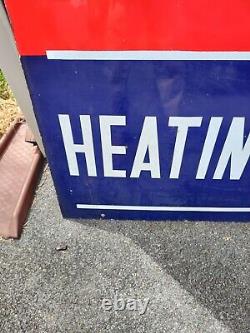 Vintage Atlantic Refining heating oils double sided porcelain sign advertising