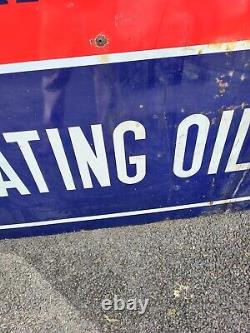 Vintage Atlantic Refining heating oils double sided porcelain sign advertising