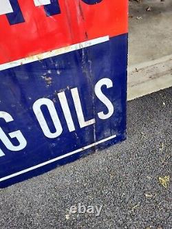 Vintage Atlantic Refining heating oils double sided porcelain sign advertising
