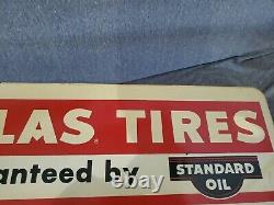 Vintage Atlas Tires Rack Topper Double Sided Advertising Sign