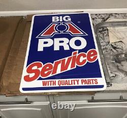 Vintage BIG A Auto Parts Double Sided Metal Sign 16 x 24 Hanger Man Cave Stout