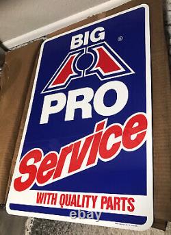 Vintage BIG A Auto Parts Double Sided Metal Sign 16 x 24 Hanger Man Cave Stout