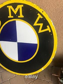 Vintage BMW Porcelain Metal sign Motorcycle Double Sided