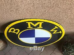 Vintage BMW Porcelain Metal sign Motorcycle Double Sided